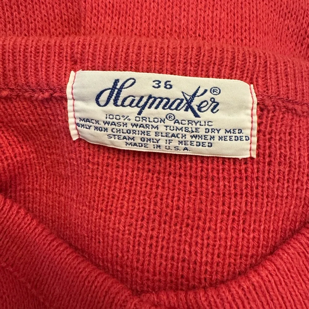 Vintage Pink Haymaker Cardigan Acrylic Gold Buttons Front Pocket Small Medium 36 - Picture 7 of 7